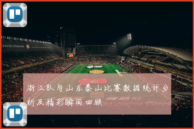 浙江队与山东泰山比赛数据统计分析及精彩瞬间回顾